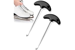 LUTQ 2-Pack Skate Lace Tighteners - Ice Hockey Skate Lace Tightener Tool - Stainless Steel Shoe Lace Tightener for Hockey Skate, Boot Lace Hooks for Ice-Skates Boots