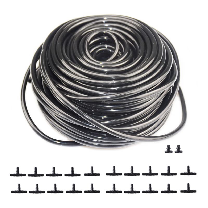 Furnrubden 1/4 Inch Drip Irrigation Tubing, 100Ft Blank Garden Automatic 1/4" Watering Tube Line Watering Drip Kit for Small Garden Irrigation System
