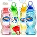 Prextex 4-Pack Bubble Solution with Wand, Bubble Gun Refill, Kids Outdoor Toys for Pool, Birthday, Wedding, Bubble Party Favors