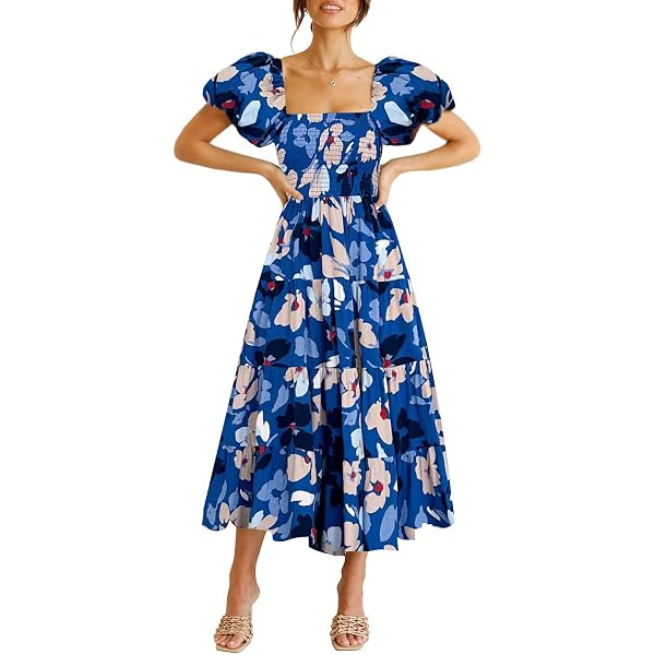 knee length dresses for ladies Floral Print Bodycon Midi Dress – Spaghetti Strap Midi with Slit main image 0