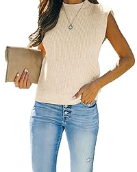 Amarmia Women's Mock Neck Knit Sweater Vest