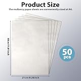 KALIONE 50 Sheets A4 White Matte Rice Paper for Calligraphy & Crafts view 3