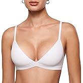 INLYRIC Women's Inbarely Triangle Bralette Plunge Unlined Seamless Bra No Underwire Sexy Comfortable Everyday