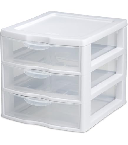 Amazon.com: Tribello 3 Drawer Plastic Storage, Mini Drawer Unit