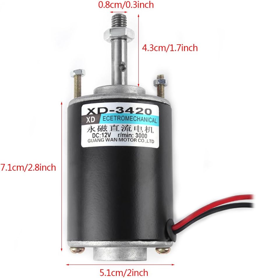 12/24V DC Motor 30W High Speed CW/CCW Permanent Magnet DC Motor for DIY Generator(DC 12V 3000RPM): Industrial & Scientific