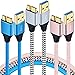 Besgoods USB 3.0 Cable Micro B, 3-Pack Colors 6ft Braided USB 3.0 Cable Fast Charger Cable for External Hard Drive, Samsung Galaxy S5, Note 3 - Blue White Pink