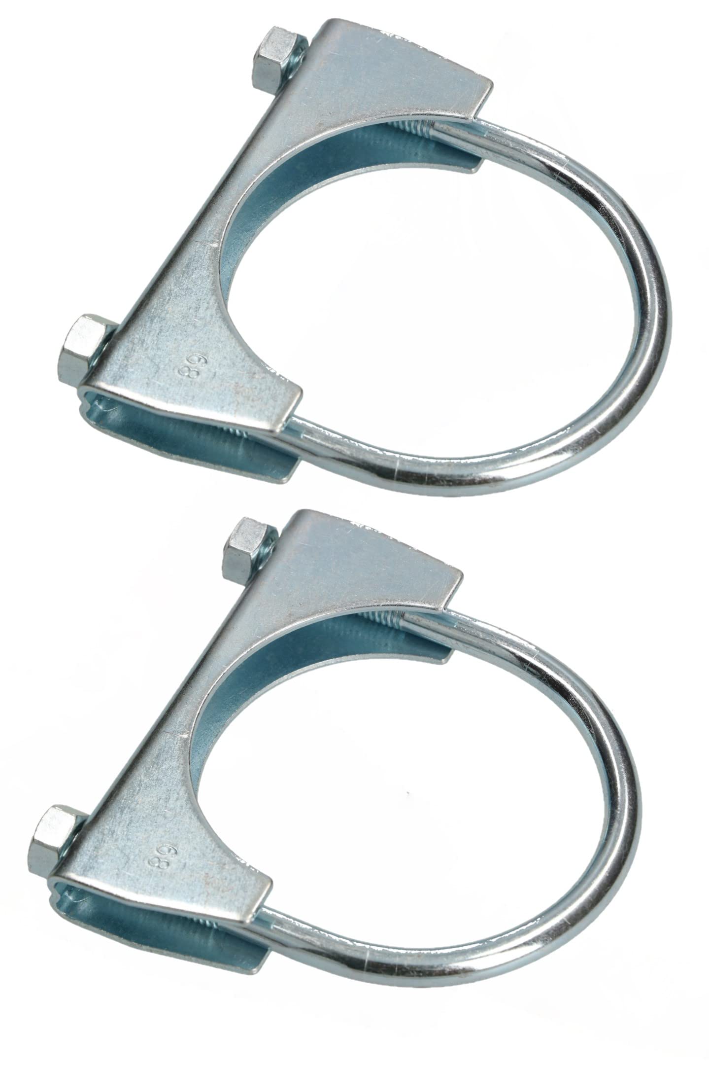 KOTARBAU® Set of 2 U-bolt bracket clamps, 68 mm, exhaust clamp, pipe clamp, U-bolt for mounting antennas, pipes, masts, universal clamp for pipe connections