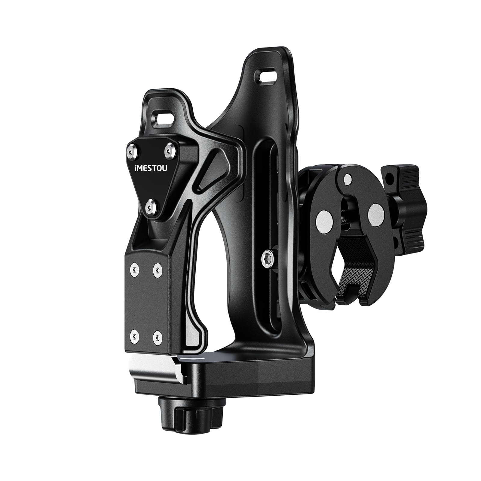 iMESTOU Motorcycle Cup Holder, ATV Water Bottle Holder, Compatible with 50-90 mm Diameter Cups and Drinking Bottles, with 1.3 cm - 4 cm Metal Clamp, Suitable for Bicycle, Scooter, Pram, Golf Cart