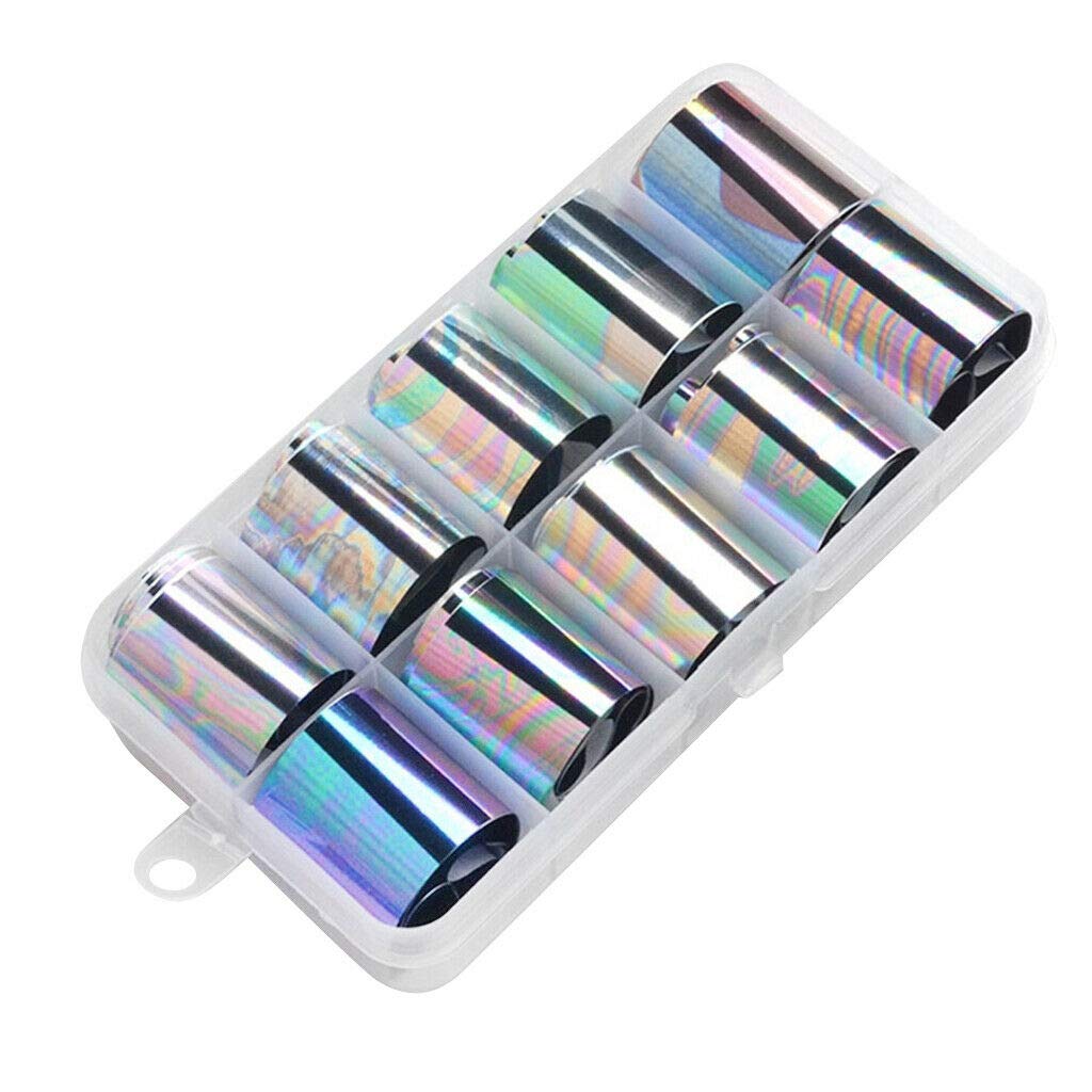2pcs Xmas Holographic Lattice Starry Nail Foils Nail Art Stickers