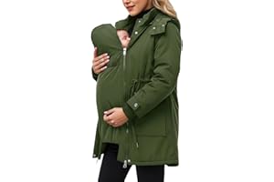 GENERIC Baby Wearing Winter Jackets Coat,Maternity 3 In 1 Jackets Thicken Quilted Lined Warm Outwear Puffer Down Jacket Parka