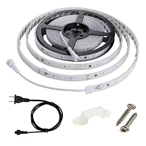 Enersystec 120V LED Strip Light Dimmable by Wall Dimmer, Waterproof IP65, No Need LED Driver, Warm White 2800K LED Rope Light, 300 LED 16.4ft LED Tape Light for Indoor or Outdoor