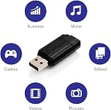 Verbatim PinStripe 8GB USB 2.0 Flash Drive Black Sliding Mechanism Laptop TV view 4