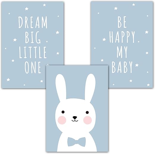 Amazon De Frechdax 3er Set Kinderzimmer Poster Babyzimmer Din A4 Ohne Bilderrahmen Madchen Junge