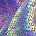 UINKE A4 Size 1pc Holographic Iridescent Mermaid Scale Faux Leather Fabric Sheet for Hair Bows Making DIY Crafts
