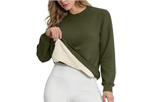 Sweatshirt for Women Sherpa Fleece Warm Sweater Loose Fit Workout Crew Neck Long Sleeve Pullover Tops Thermal Sweat Shirts