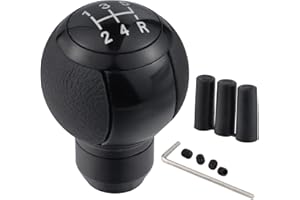 Padaodao Leather Gear Shift Lever Knob 5 Speed Aluminum Alloy Shifter Stick Handle fit Most Manual Transmission Truck Car, Bl
