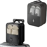 Resdenio 2 Pack Shoe Bags for Travel - Holds 3 Pair of Shoes, Portable Shoes Storage Bag Organizer, Travel Luggage Shoe Organizer for Women and Teenager (Black)