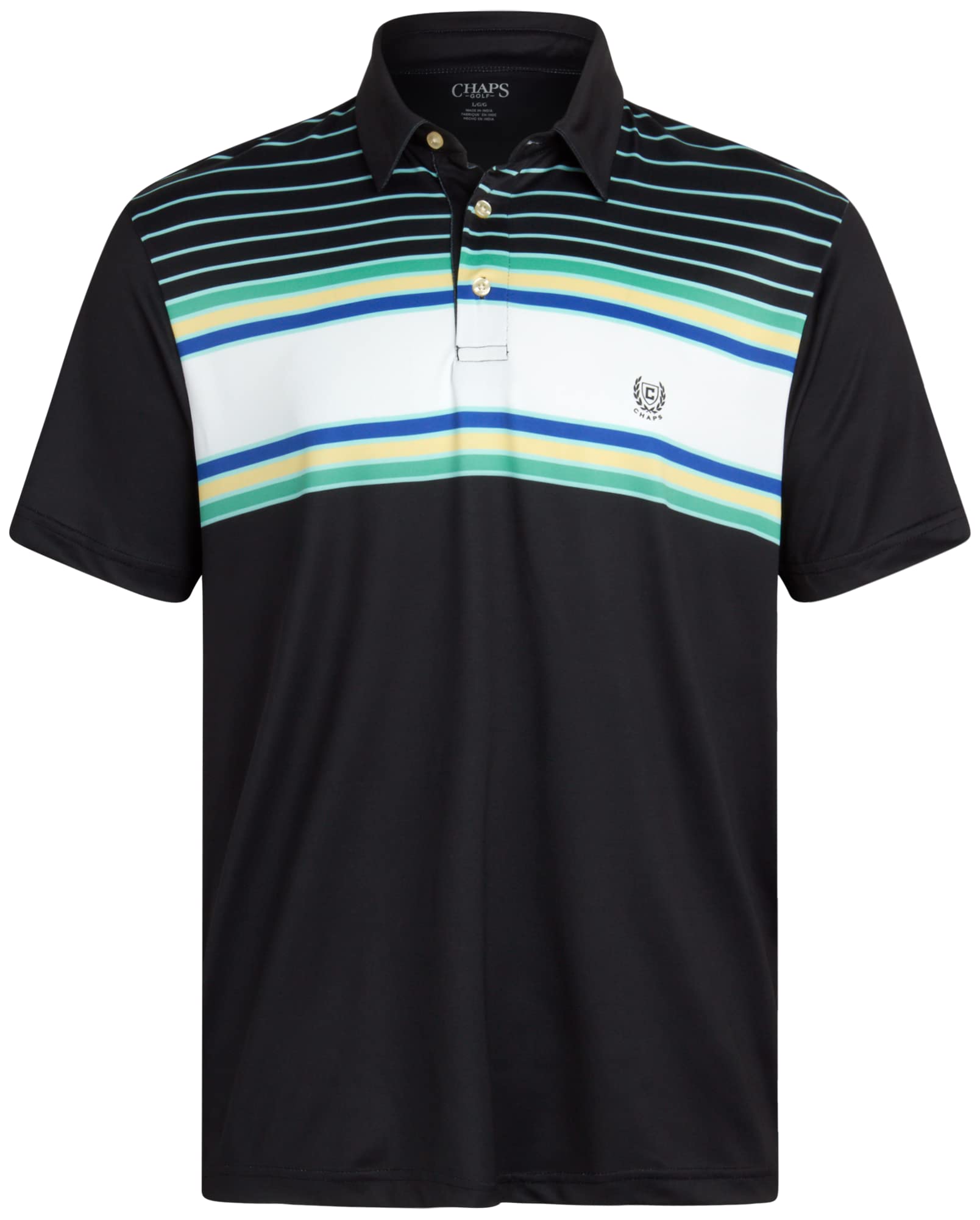 Photo 1 of Chaps Men's Polo Shirt - Dry Fit Performance Short Sleeve Golf Polo Shirt for Men (S-2XL), Size Large, American Black