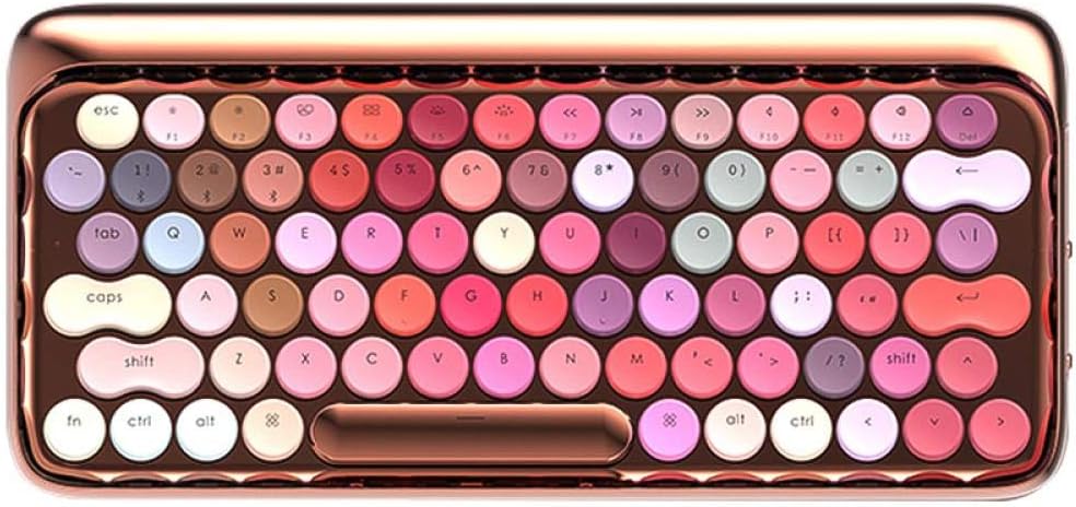 Wireless Bluetooth Keyboard Mechanical Keyboard Lipstick Eye Shadow Rose Gold Typing Keyboard, A