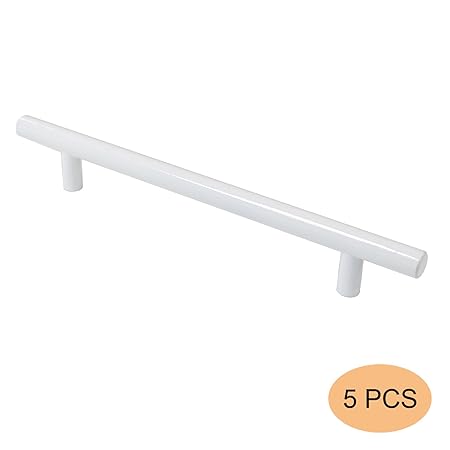 Probrico 5 Pcs White Kitchen Drawer Knobs Hole Spacing 160mm 6 3