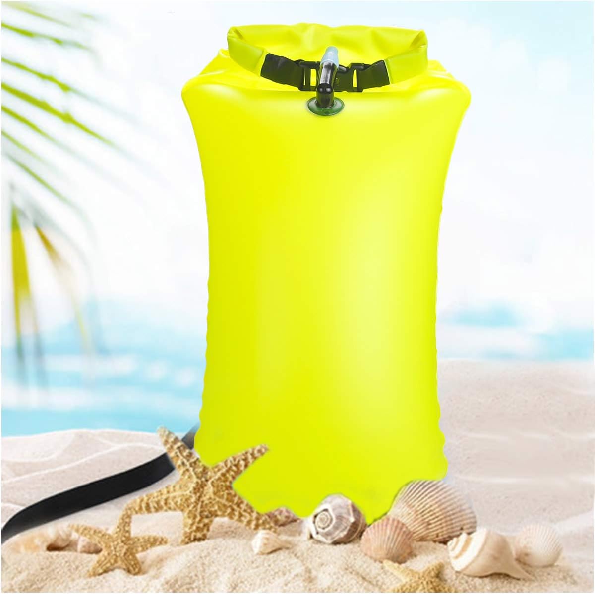 WholeFire 20L Swim Buoy Waterproof Inflatable Dry Bag Swim Safety Float for Water Sports, Open