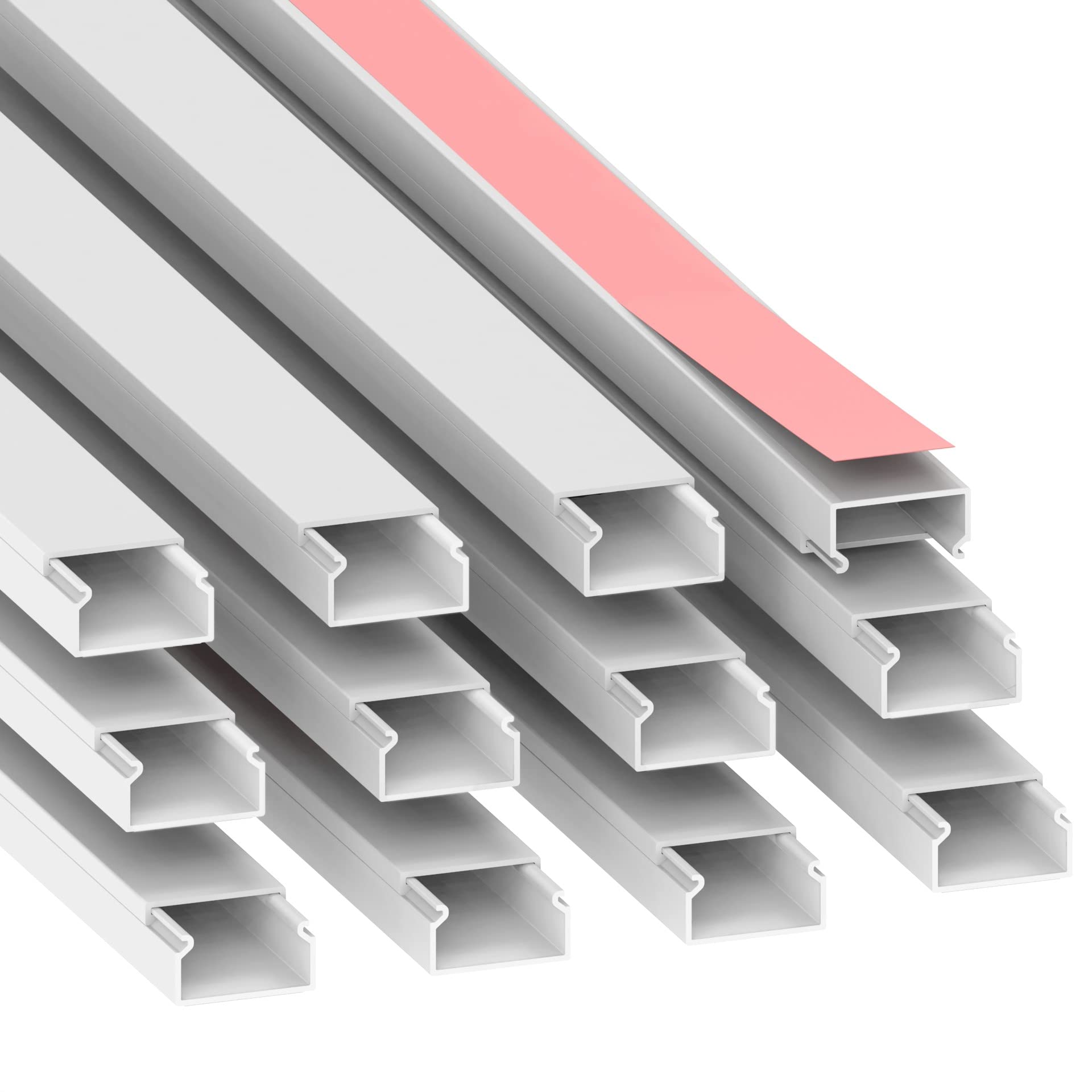 Cablecoach Habengut cable duct (self-adhesive) 20x10 mm made of PVC, colour: white, length 12 m (12 pieces á 1 metre)