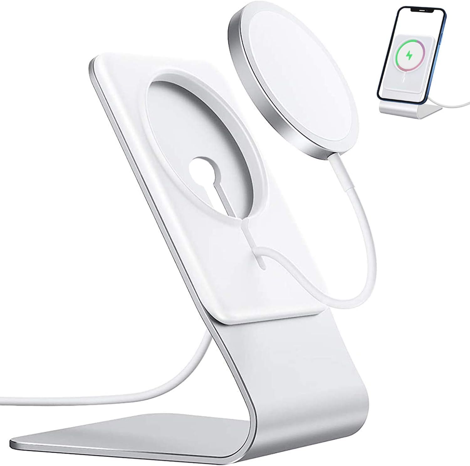 FULAIM Stand Compatible with Apple MagSafe Charger (Not Included Charger), Aluminum Desktop Stand Holder Dock, for iPhone 17/16/15/14/13/12, for Google Pixelsnap Charger