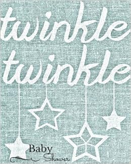 Baby Shower Twinkle Twinkle Blue Message Book Guestbook Journal