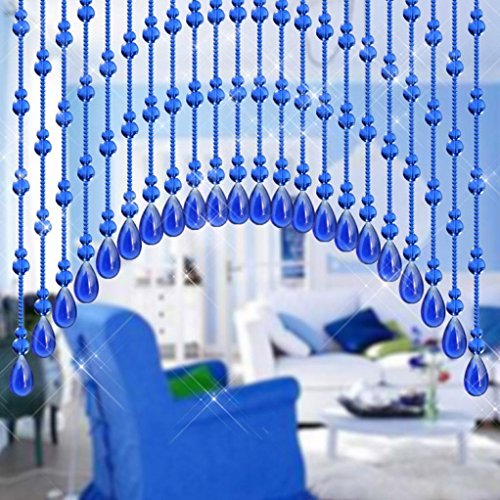 image for Woaills Crystal Glass Gourd-shaped Beads String Tassel Curtain Wedding