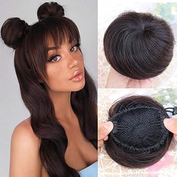 Straight Reddish Brown Reysaina Messy Bun Hairpiece Redissh