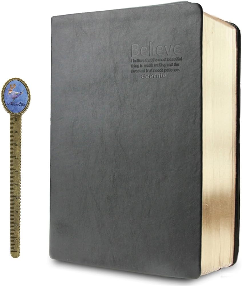 Soft Faux Leather Thick 640 Pages Blank Notebook A5 Daily Bible Study Notebook Diaries Drawing Sketchbook Scrapbook Life Records Best for Two Years Writing
