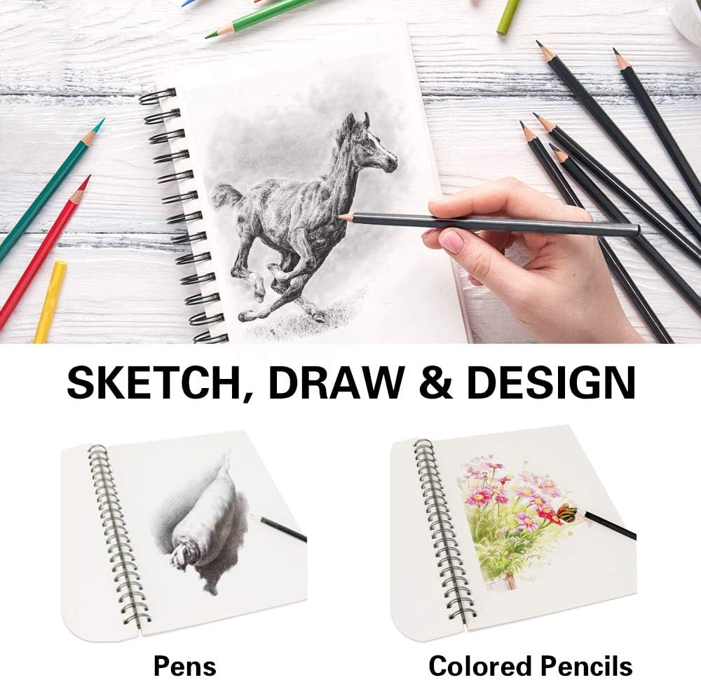 conda 8.5"x11" Double-Sided Hardbound Sketchbook, Hardcover Sketchbook, Spiral Sketch Pad, Durable Acid Free Drawing Paper, Ideal for Kids & Adults: Home & Kitchen
