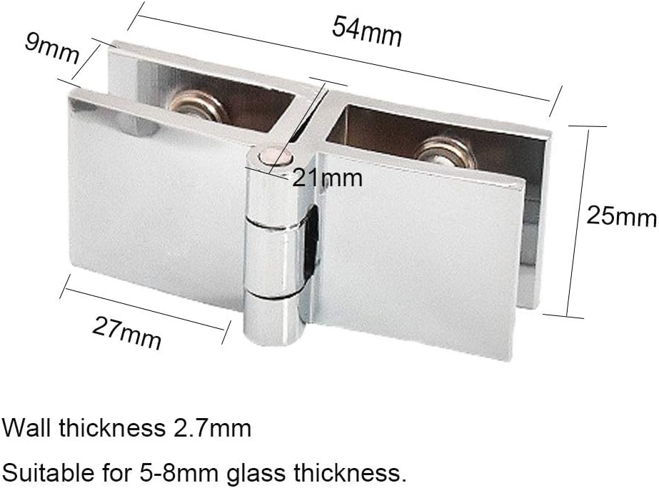 Pack of 4 180°Glass Door Hinge Made of Zinc Alloy, Glass Door Clip in, Easy Installation - Image 3