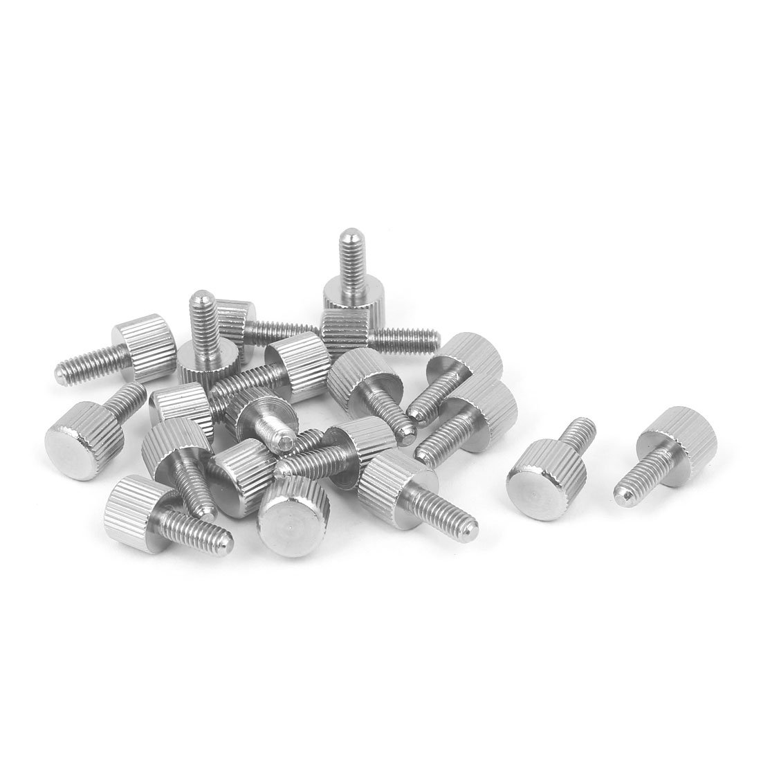 Sourcingmap Computer PC Case M4 x 10mm Stainless Steel Flat Head Knurled Thumb Screw 20pcs