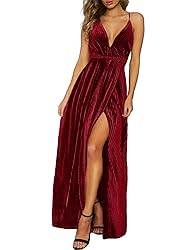 Simplee Women's Velvet V Neck Sleeveless Strap