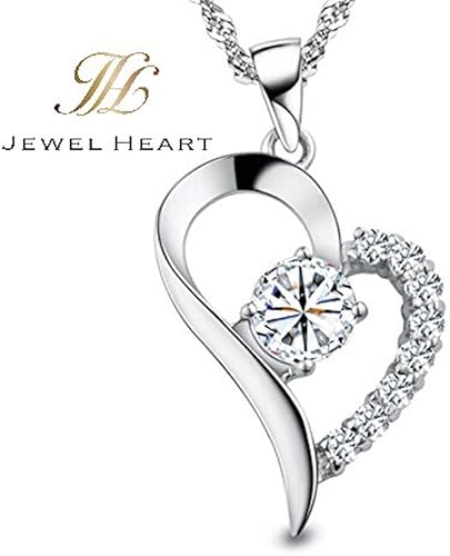 Amazon Jewel Heart ジュエル ハート ネックレス レディース クリスマス プレゼント おしゃれ ジルコニア ブランド ロド入りギフト用紙袋 ジュエリーボックスセット ネックレス 通販