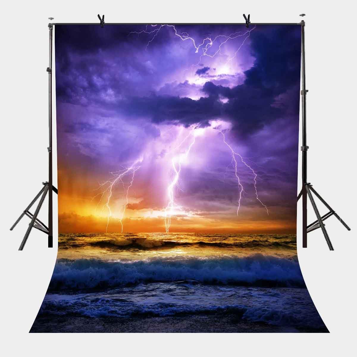 Amazon Com Lylycty 5x7ft Dark Clouds Lightning Backdrop Dark Cloud Lightning Storm Photography Background And Studio Photography Backdrop Props Lylx341 Camera Photo