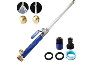 Rerennco Upgraded Jet Nozzle for Garden Hose Power Washer Wand Hydro Jet High Pressure Washer Tools with 2 Different Nozzles and Hose Quick Connectors