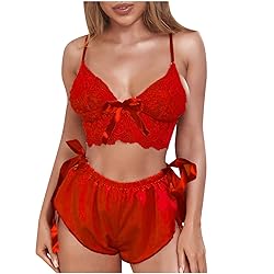 Women's Nightgown Two Piece Lace Satin Spaghetti