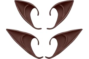 Tavery Cosplay Brown Elf Ears - 2 Pairs Fairy Pixie Ears Soft Pointed Ears Tips Anime Party Dress Up Costume Makeup Masquerade Accessories Halloween Elven Vampire Fairy Ears (Brown)