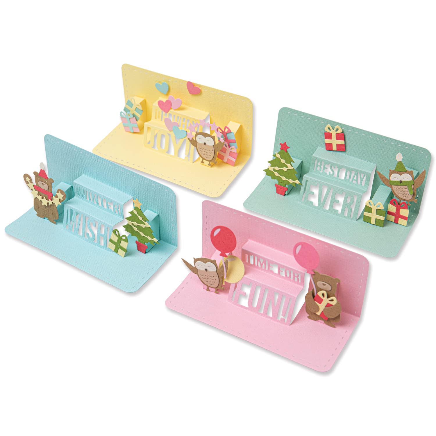 Sizzix Thinlits Die Set 19PK Multi-Phrase Pop-Up by Olivia Rose, Grey, One Size, 665954