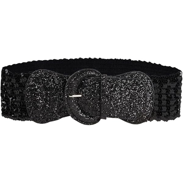 Asooll Sparkly Gold Sequin Waist Blet Wide Elastic Waistband Party Club Dress  Belt for Women at Amazon Women's Clothing store