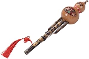 Flute Chinese Handmade Black Bamboo Hulusi C Key with Case and Chinese Knot for Beginners and Music Lovers