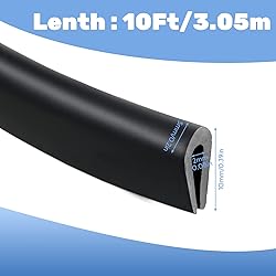 Rubber U Channel Edge Trim, Door Seal Strip, Fits
