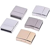 KONMAY 10 Sets 15.x3.0mm 5 Colors Mixed Glue-in Style Flat Jewelry Magnetic Clasps