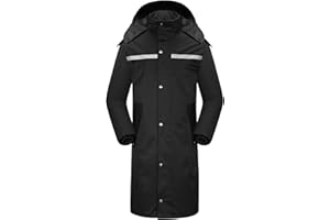 iCreek Raincoat Waterproof Long Rain Jacket Lightweight Rainwear Reflective with Packable Hood for Men Women Adults