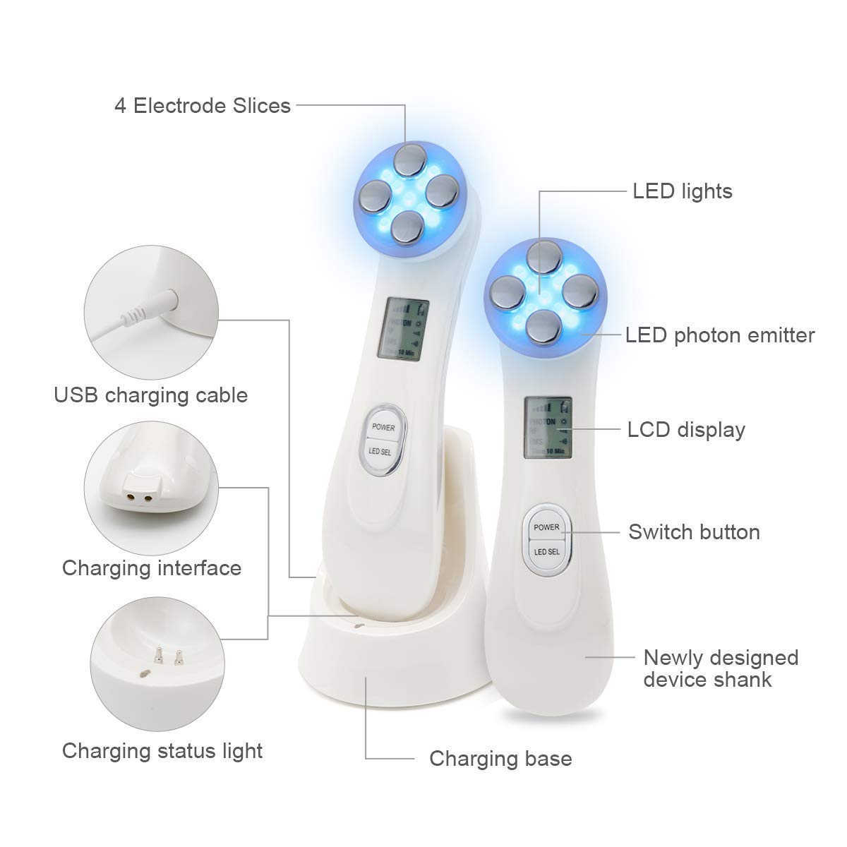 RF Radio Frequency Facial Machine EMS Skin Care Device for AntiAging