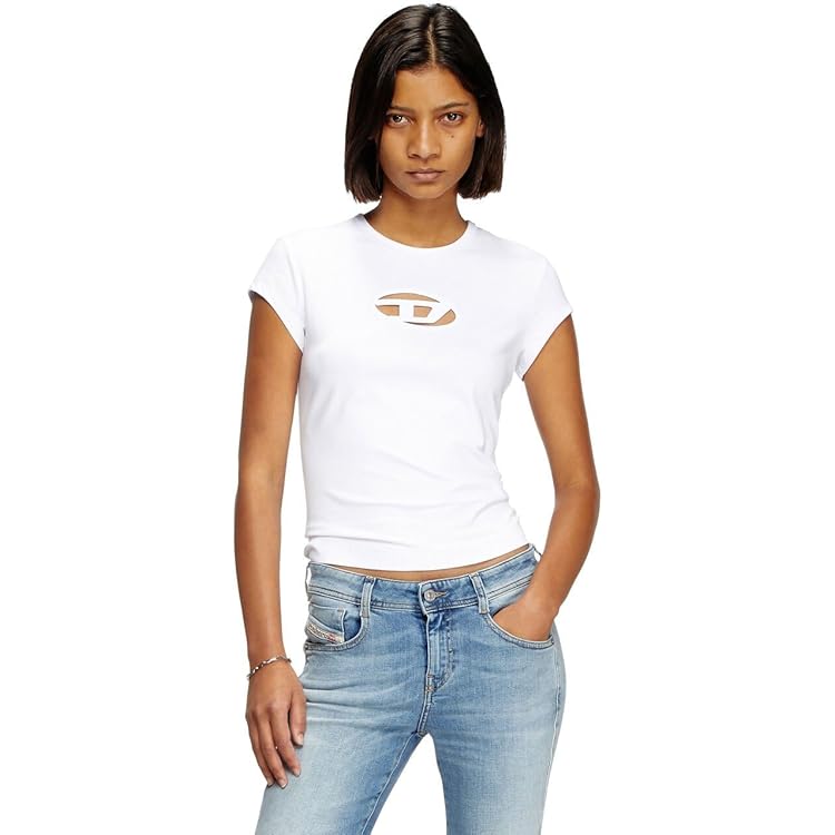 DIESEL T-Uncutie-Long-Od-Q1 半袖 Tシャツ T-UNCUTIE-LONG-OD-Q1 Tシャツ｜ブラック｜ウィメンズ｜DIESEL