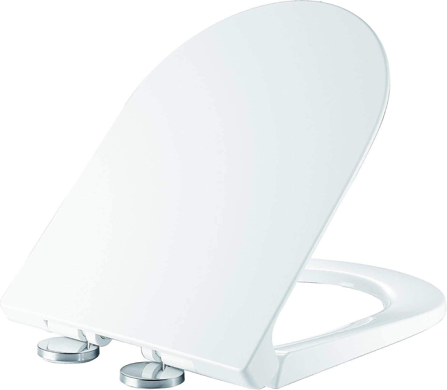 Ultra White D Shaped Toilet Seat Anctibacterial Duroplast Quick Release