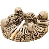 XIZHI Skull Ashtray, Black, Gothic Style, Polypropylene PP Material, Windproof, 5.9 Inches x 2.3 Inches